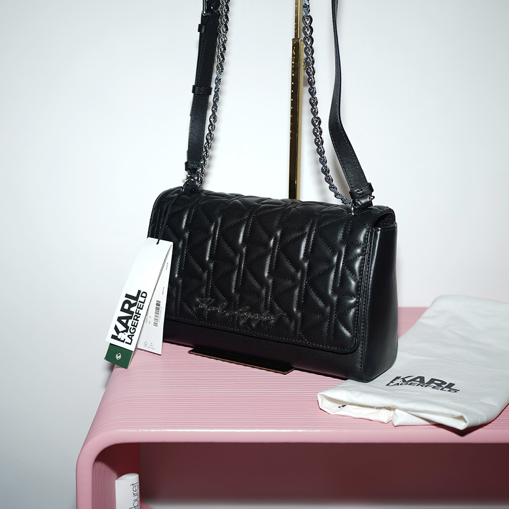 KARL LAGERFELD K/KURL SHOULDER BAG Black