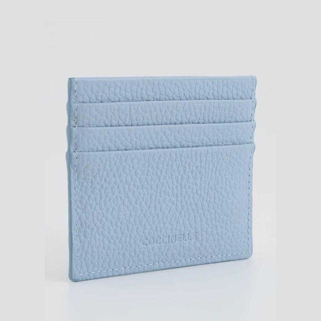 COCCINELLE MYRINE SHINY GOAT CARD HOLDER Mist blue / Голубой