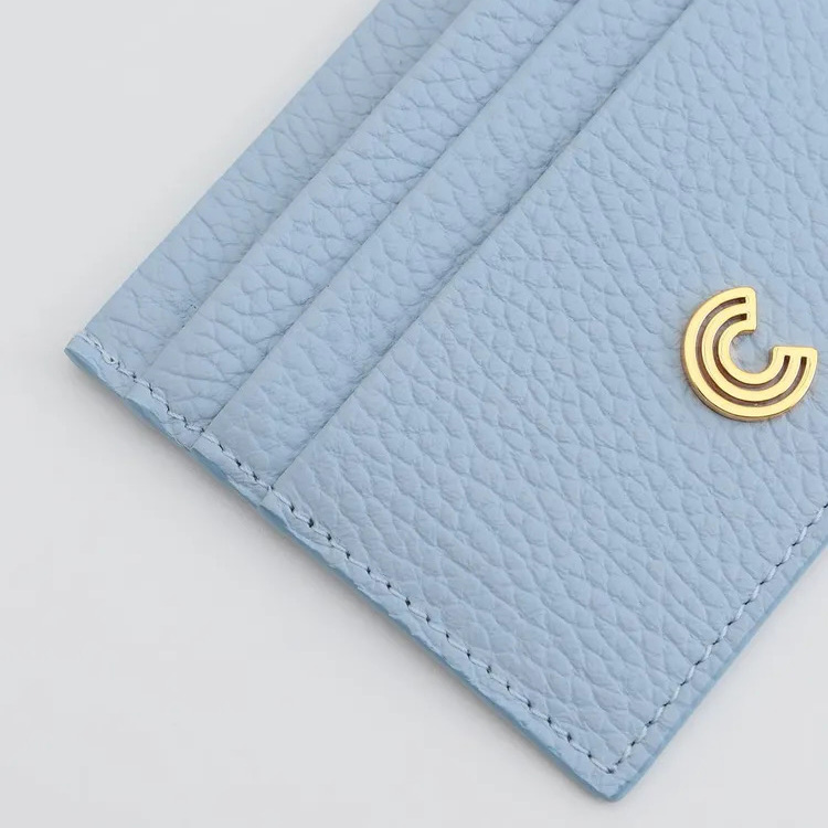 COCCINELLE MYRINE SHINY GOAT CARD HOLDER Mist blue / Голубой