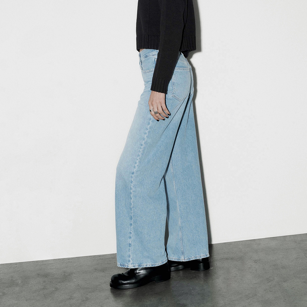 ШИРОКИЕ ДЖИНСЫ НА ВЫСОКОЙ ТАЛИИ ZARA Z1975 WIDE LEG HIGH-RISE JEANS LIGHT BLUE M00517