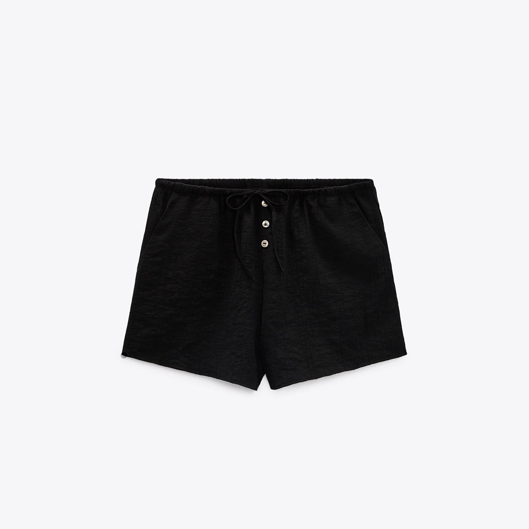 ШОРТЫ В ПИЖАМНОМ СТИЛЕ ZARA ЦВЕТ ЧЕРНЫЙ M00579