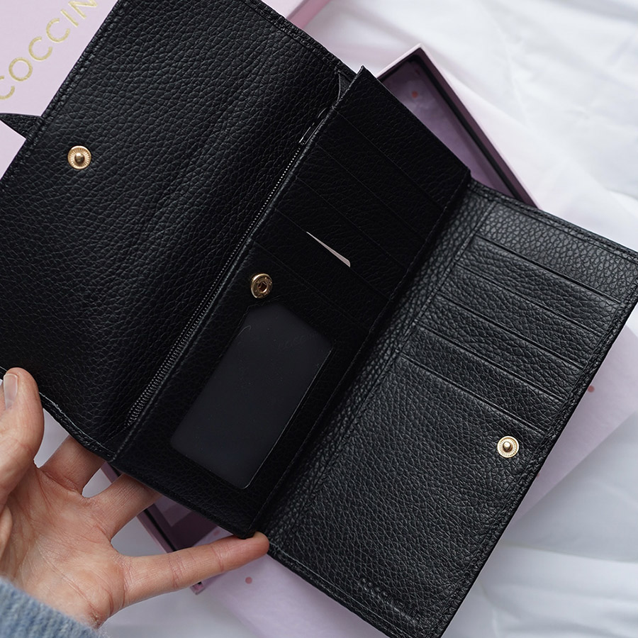 БОЛЬШОЙ КОШЕЛЕК COCCINELLE TRIFOLD WALLET Noir / черный M00106