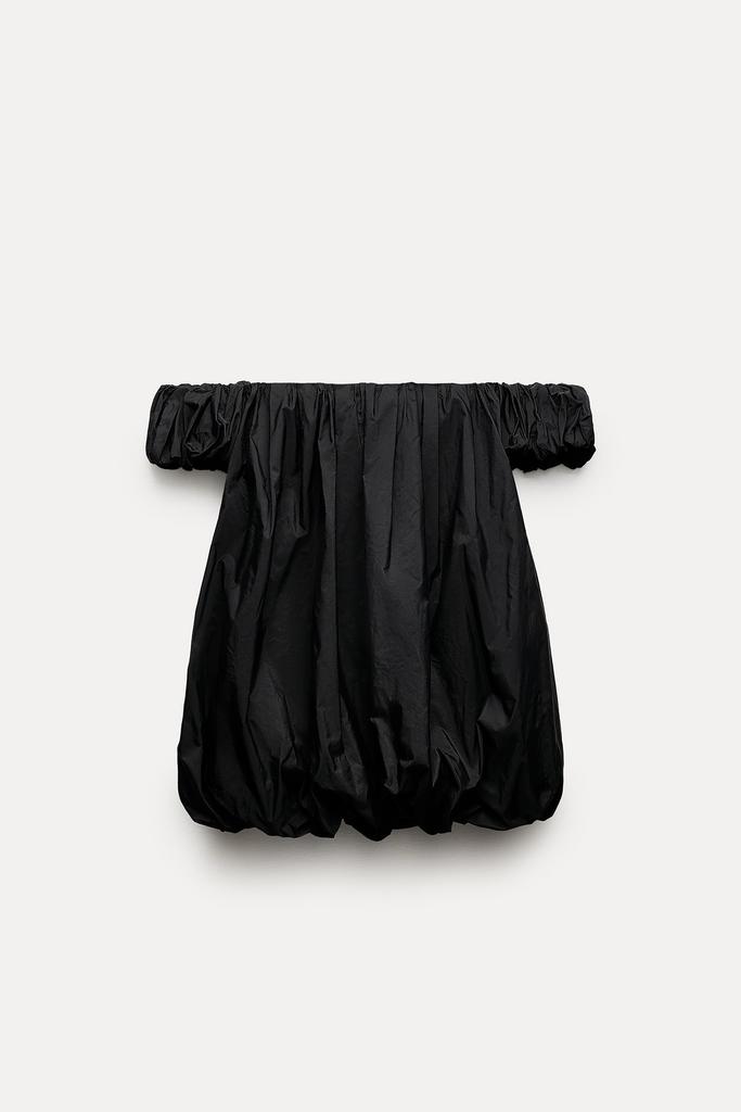 КОРОТКОЕ ОБЪЕМНОЕ ПЛАТЬЕ ИЗ ТАФТЫ ZARA ЦВЕТ ЧЕРНЫЙ M00289