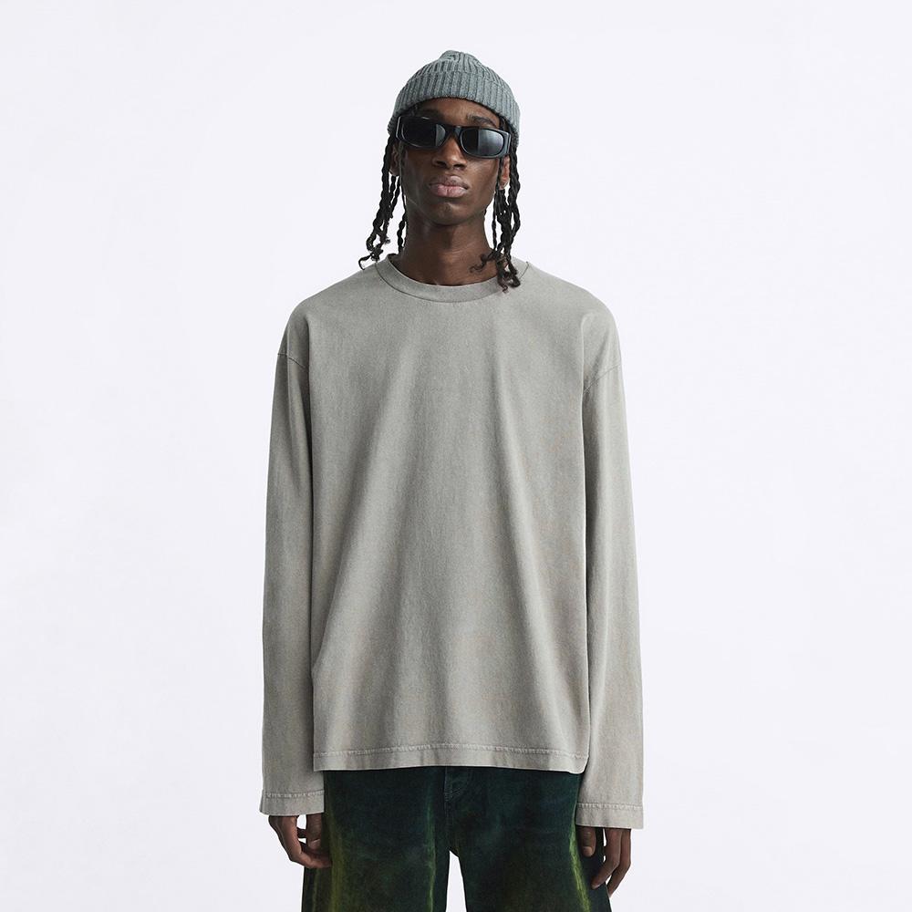 МУЖСКОЙ ЛОНГСЛИВ ZARA ЦВЕТ СЕРЫЙ M00608