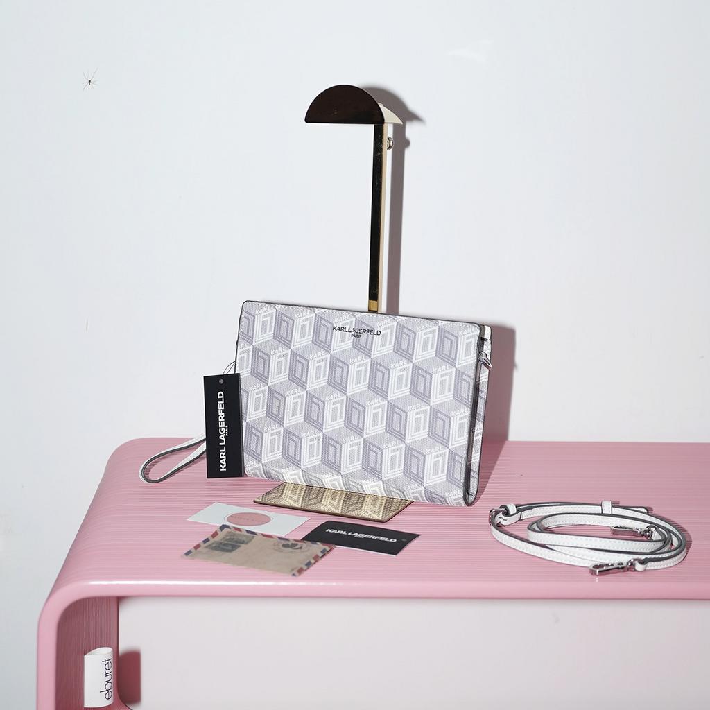 СУМКА KARL LAGERFELD PARIS ЦВЕТ БЕЛЫЙ / СЕРЫЙ M00639