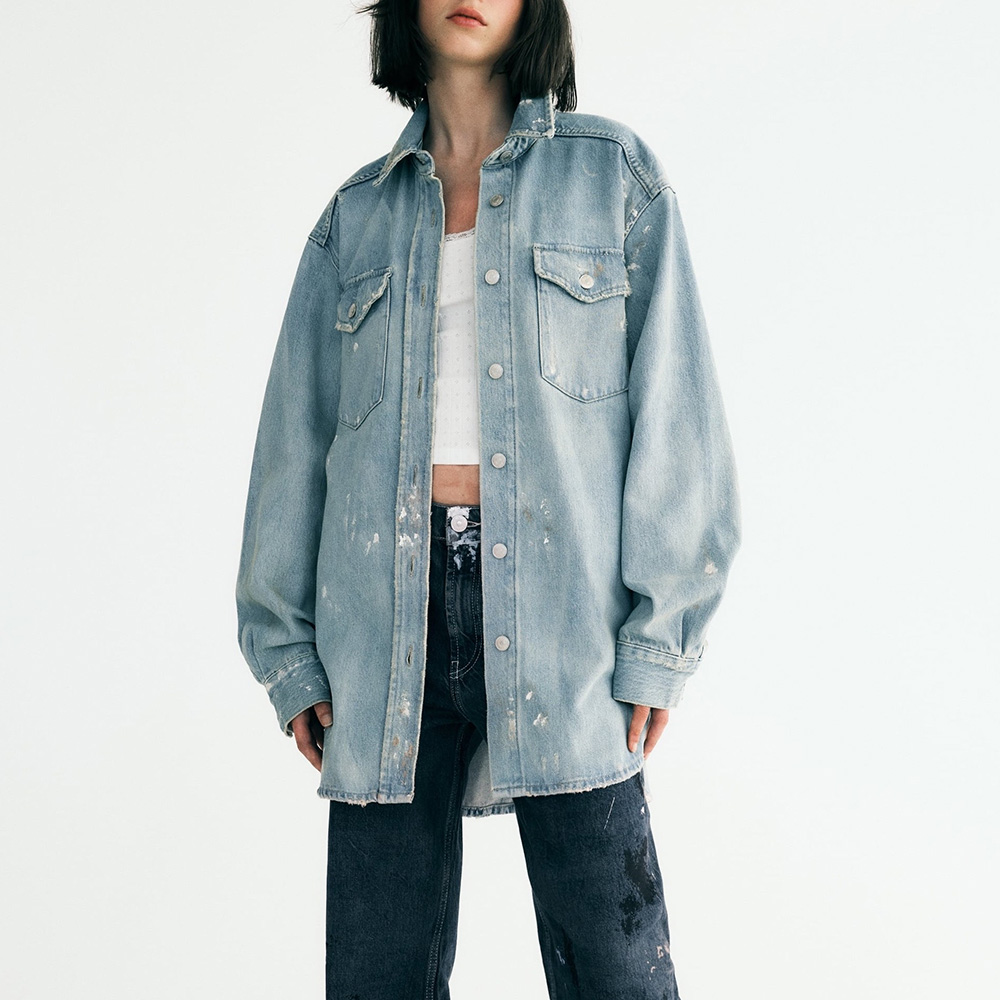 ОВЕРСАЙЗ ДЖИНСОВАЯ РУБАШКА ZARA M00401