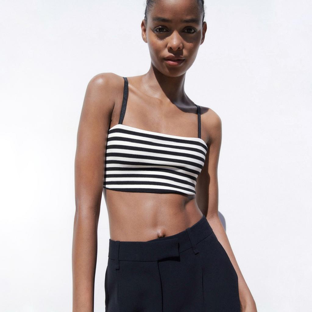ТОП БАНДО ИЗ ПЛОТНОГО ТРИКОТАЖА ZARA В ПОЛОСКУ M00304