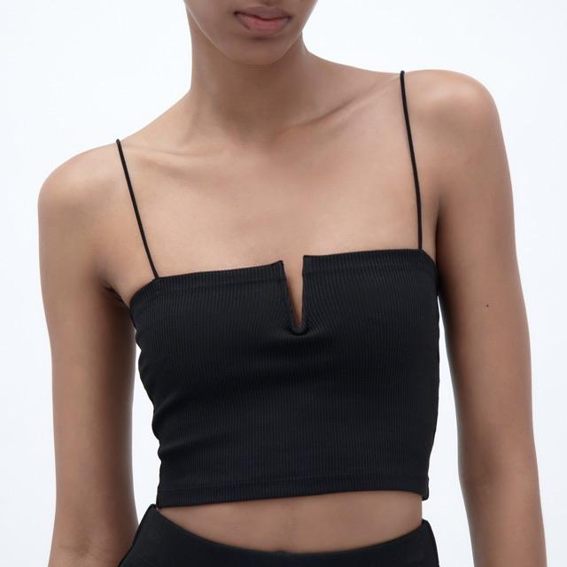 ТОП БАНДО НА БРЕТЕЛЬКАХ ZARA ЦВЕТ ЧЕРНЫЙ M003140