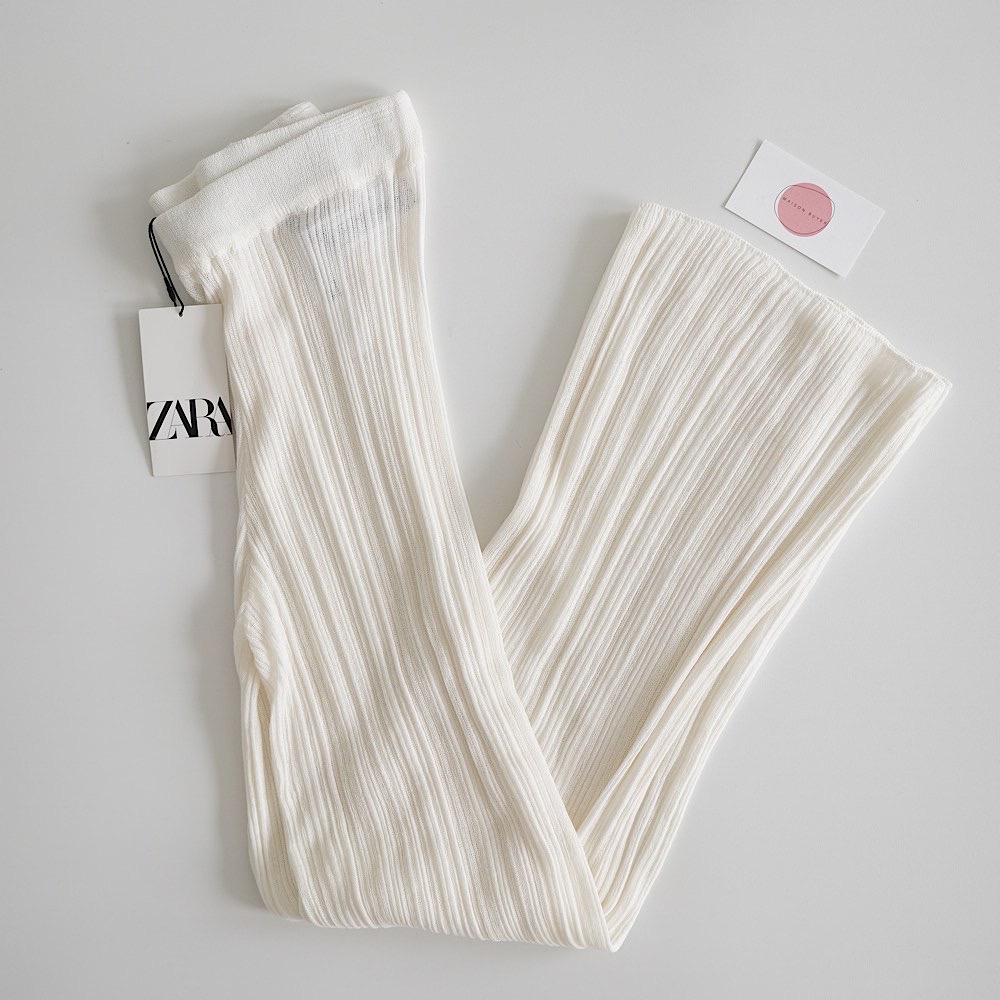 ПОЛУПРОЗРАЧНЫЕ БРЮКИ ZARA ЦВЕТ БЕЛЫЙ M00416