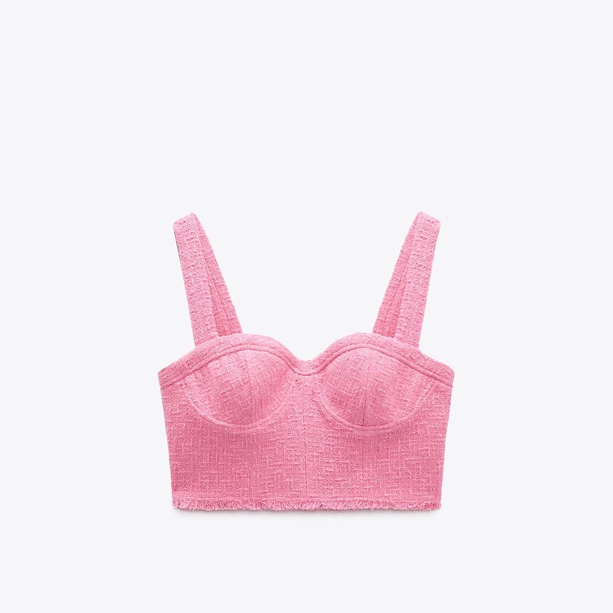 ТВИДОВЫЙ ТОП-БЮСТЬЕ ZARA ЦВЕТ РОЗОВЫЙ M00232
