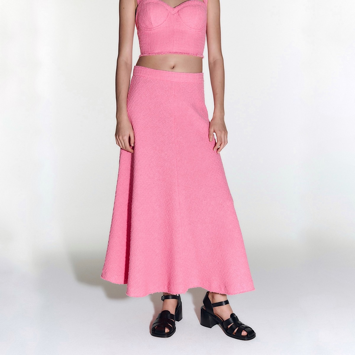 ТВИДОВАЯ ЮБКА ZARA ЦВЕТ РОЗОВЫЙ M00233