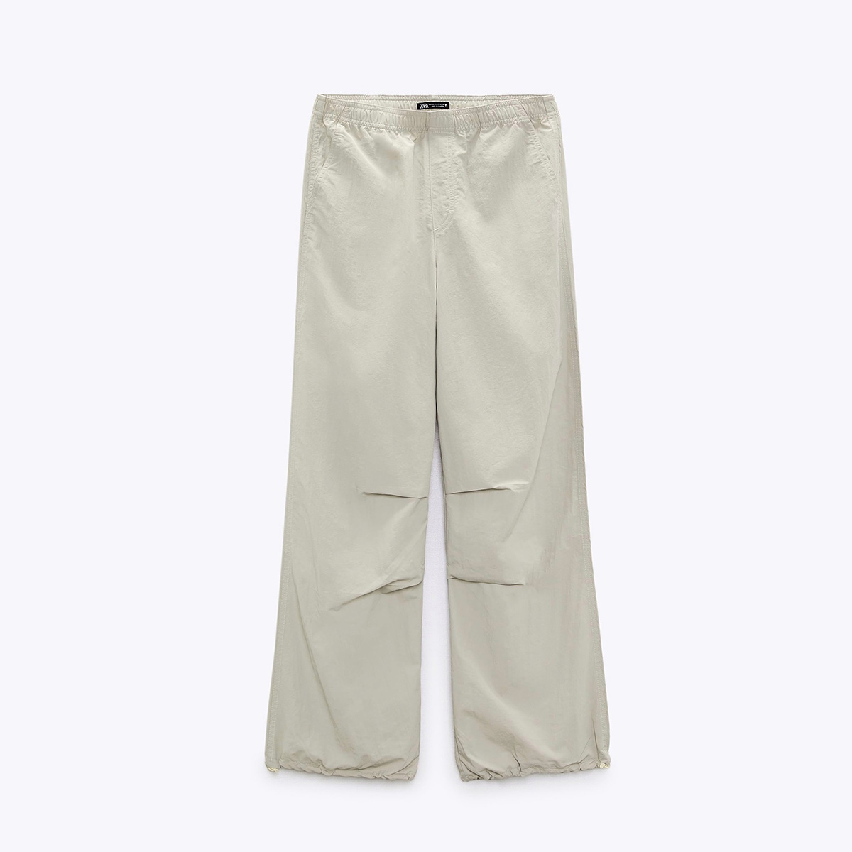 НЕЙЛОНОВЫЕ БРЮКИ ПАРАШЮТЫ ZARA ЦВЕТ СВЕТЛО-СЕРЫЙ M00429