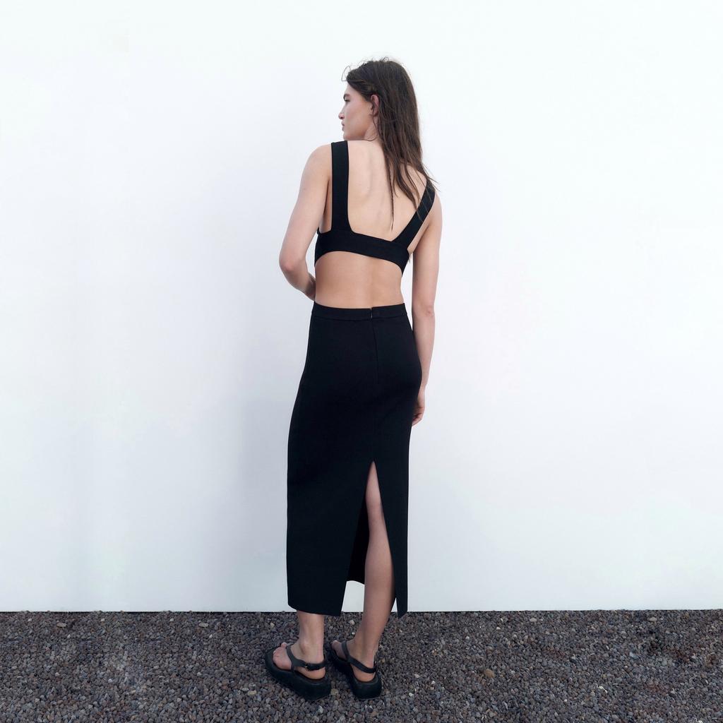 ЮБКА МИДИ ZARA ЦВЕТ ЧЕРНЫЙ M00247