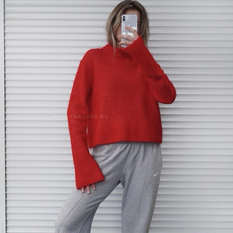 МОХЕРОВЫЙ ДЖЕМПЕР С ДЛИННЫМ РУКАВОМ H&M TREND цвет Red / Красный M00192