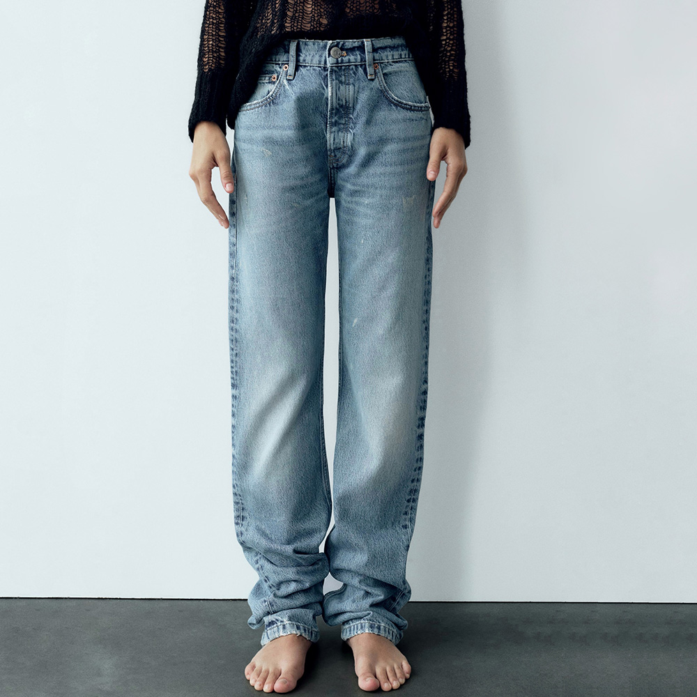 ДЖИНСЫ БОЙФРЕНДЫ ZARA TRF BOYFRIEND LOW-RISE ЦВЕТ BLUE / ГОЛУБОЙ M00493