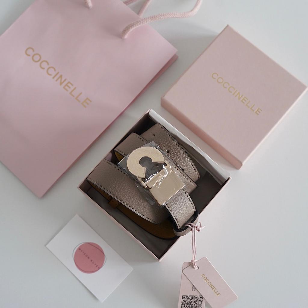 ДВУХСТОРОННИЙ РЕМЕНЬ COCCINELLE LOGO C REVERSIBLE BELT ЦВЕТ КОФЕЙНЫЙ / ГОРЧИЧНЫЙ M00134