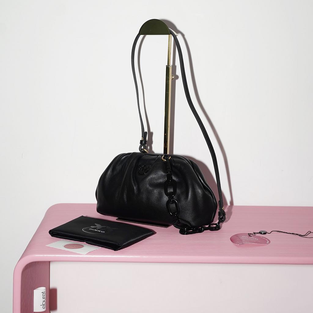 PINKO MINI CHAIN CLUTCH BLOCK COLOUR Цвет Black / Черный M00020