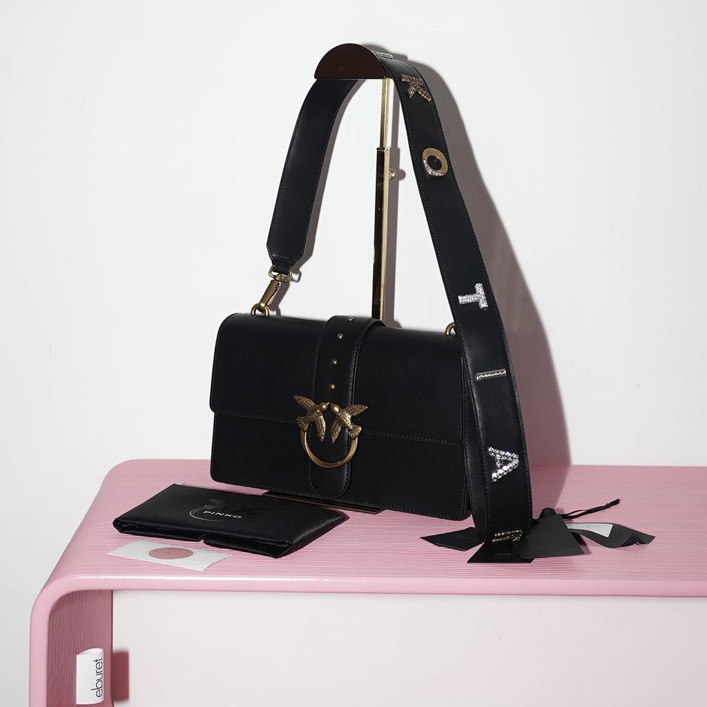 PINKO LOVE ONE CLASSIC WITH JEWEL LETTERS Black / Черный M00029