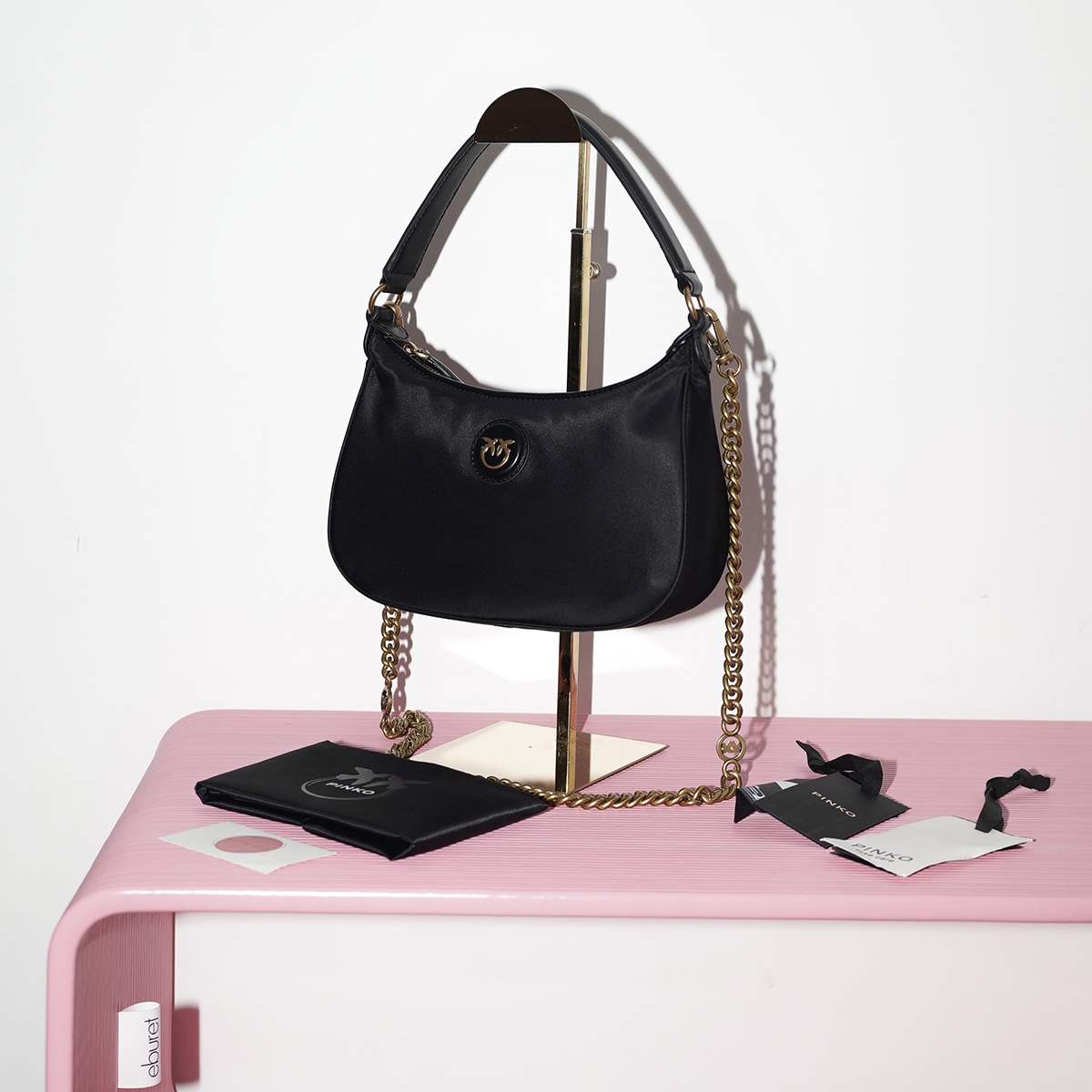PINKO HALF MOON MINI RECYCLED Black / Черный M00028