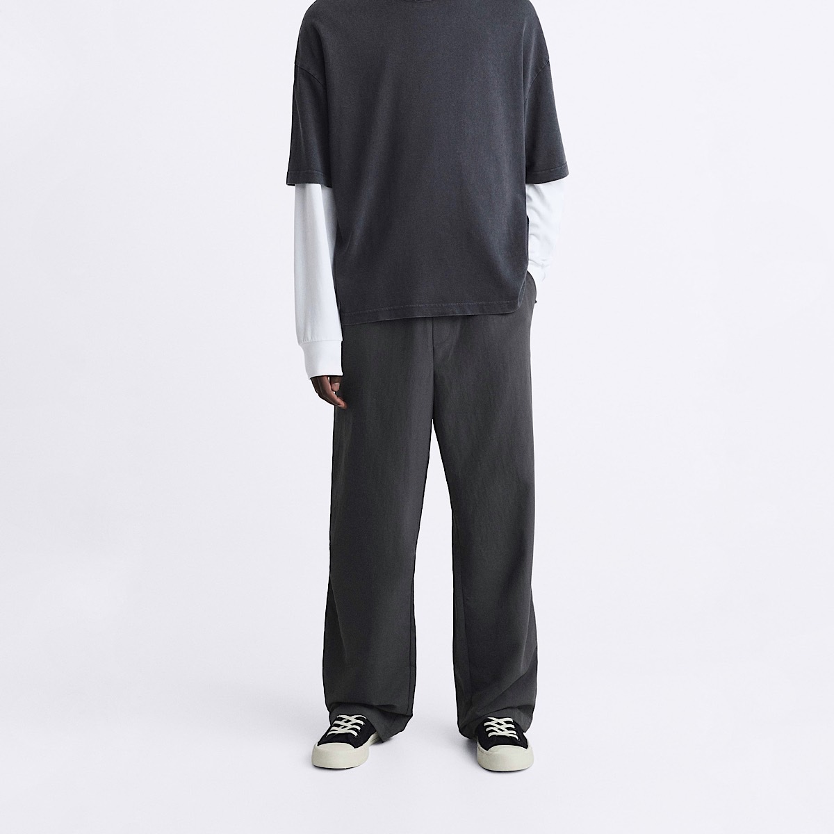МУЖСКИЕ СПОРТИВНЫЕ БРЮКИ ZARA TECHNICAL PARACHUTE TROUSERS GREY MARL M00602