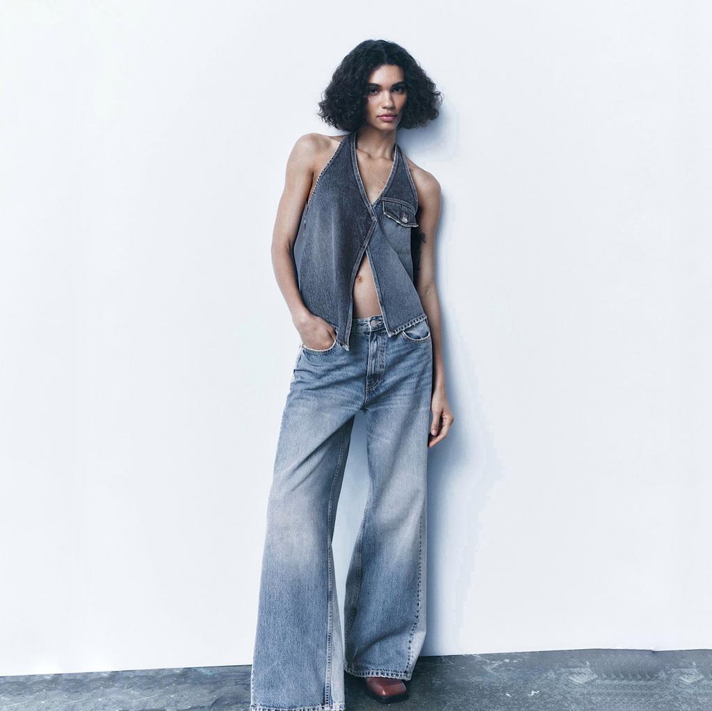 ШИРОКИЕ ДЖИНСЫ СРЕДНЕЙ ПОСАДКИ ZARA MID-RISE WIDE-LEG TRF JEANS ONLY ONE M00516