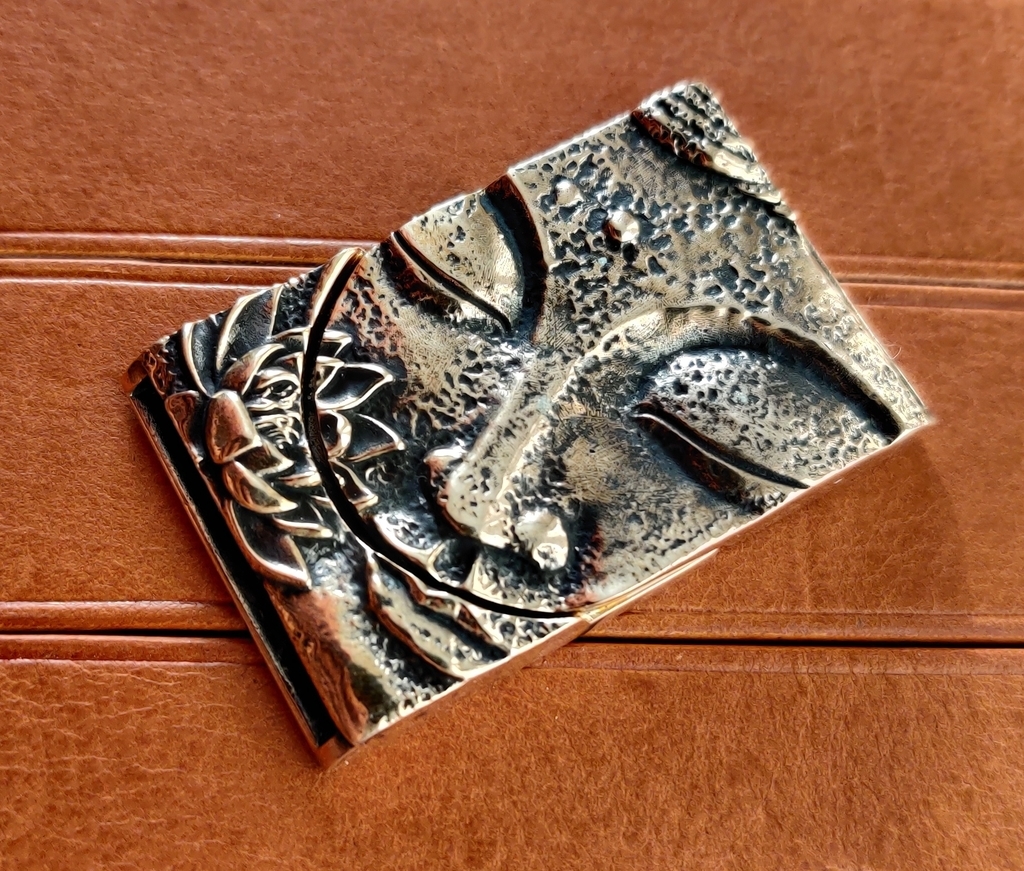 Фурнитура для браслетов из кожи "Будда", бронза