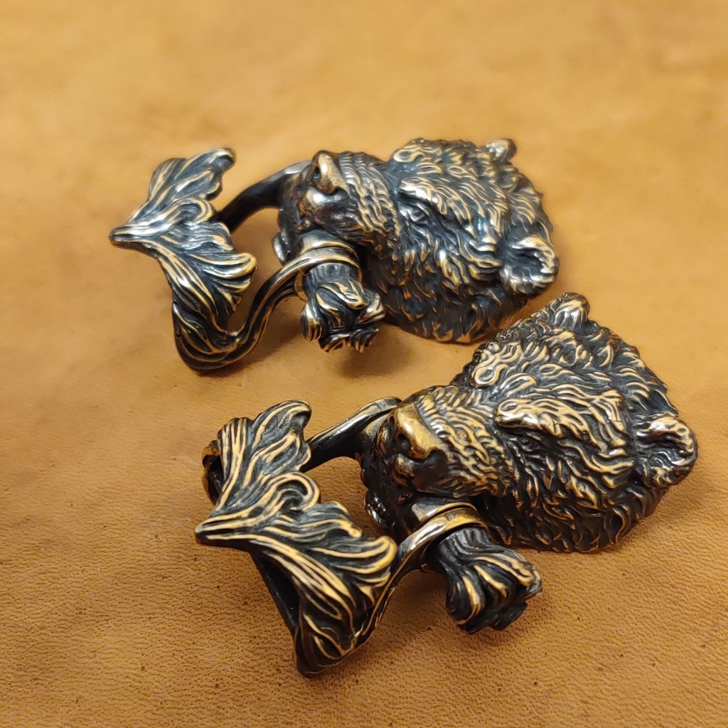 Фурнитура для браслетов "Медведь малый", бронза