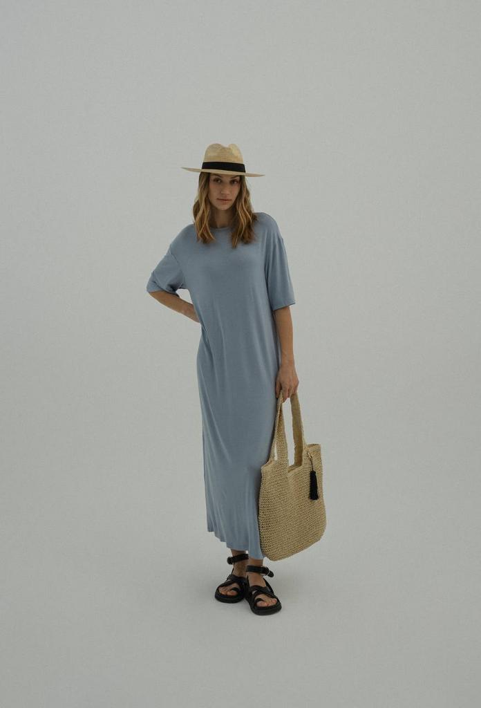 Платье-футболка из струящейся вискозы/ниагара