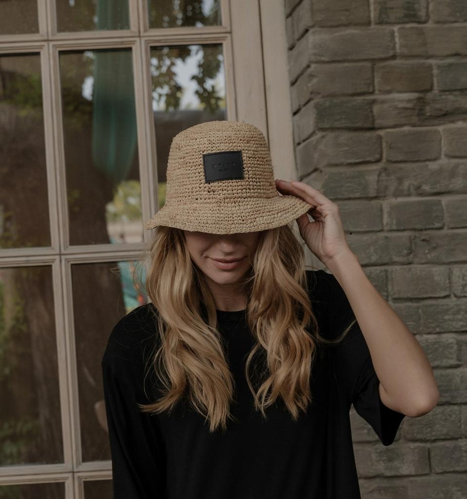 Панама из рафии LOGO/черный