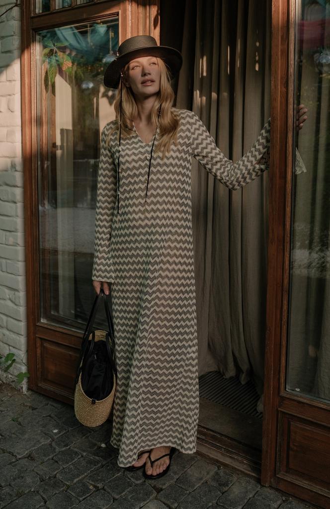 Платье трикотажное ZIG ZAG/coffee