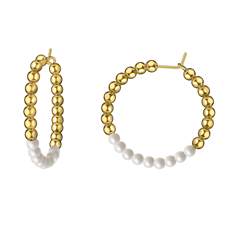 Серьги-кольца "Similarity" золотой гематит