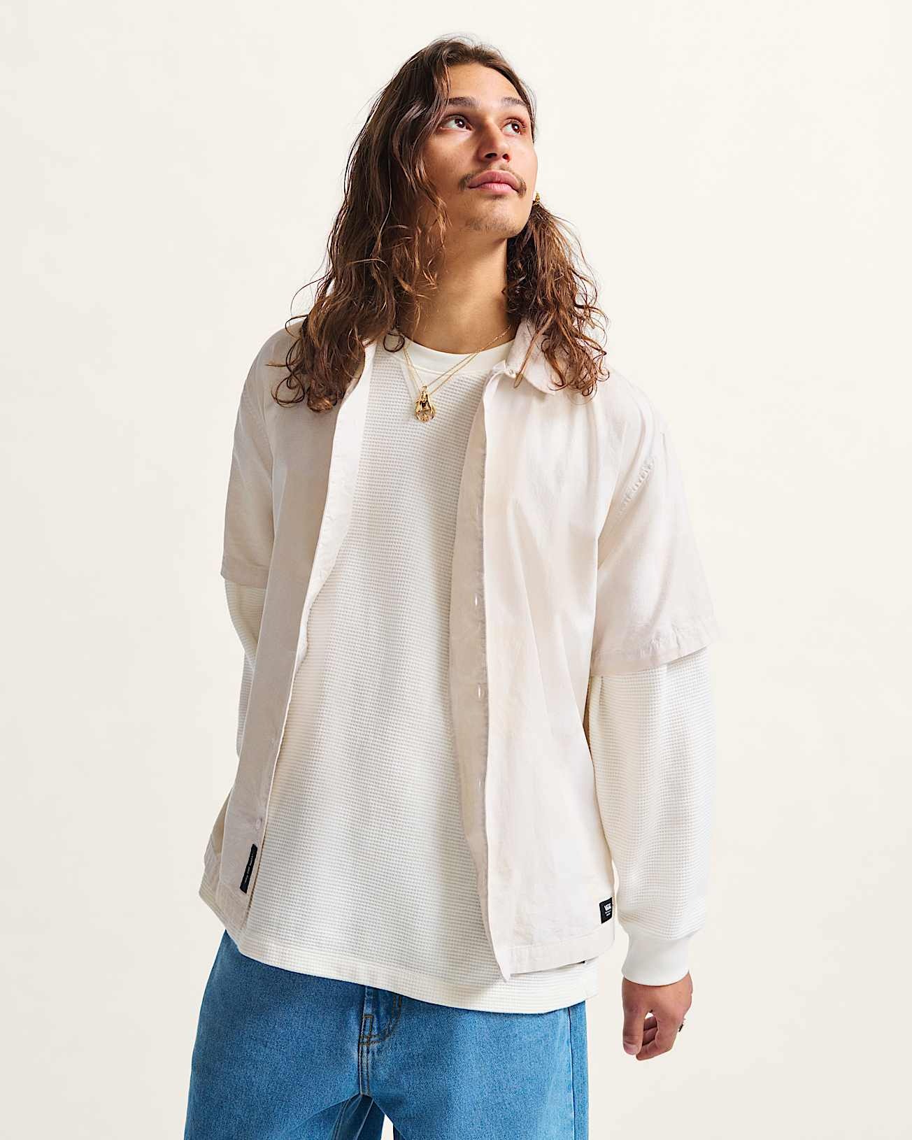 РУБАШКА KESSLER CHECKERBOARD SS WOVEN WHITE/MARSHMALLOW