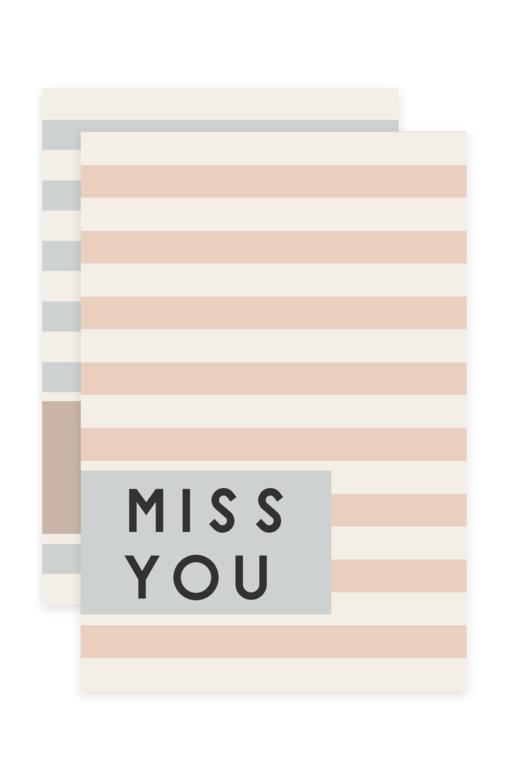 Открытка "Miss you / Pink"