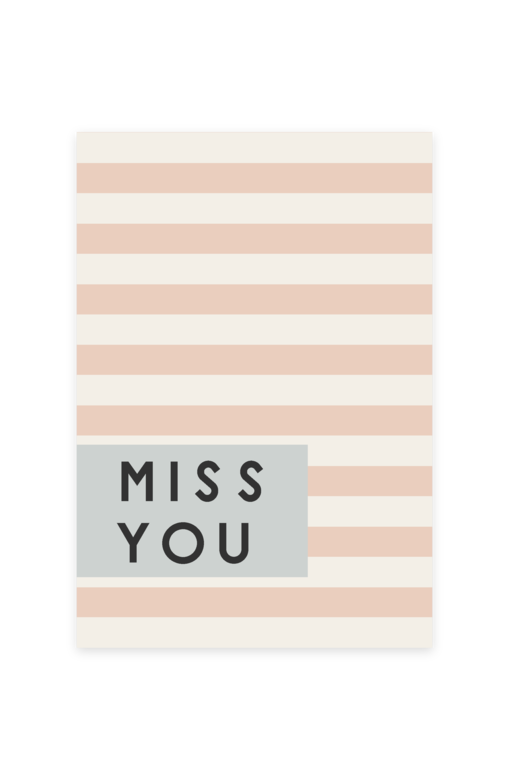 Открытка "Miss you / Pink"