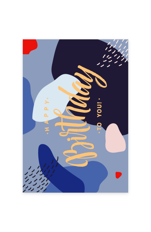 Открытка "Happy Birthday / Blue"