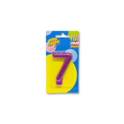 Свеча -цифра "7" Блестящая 7,6см/V