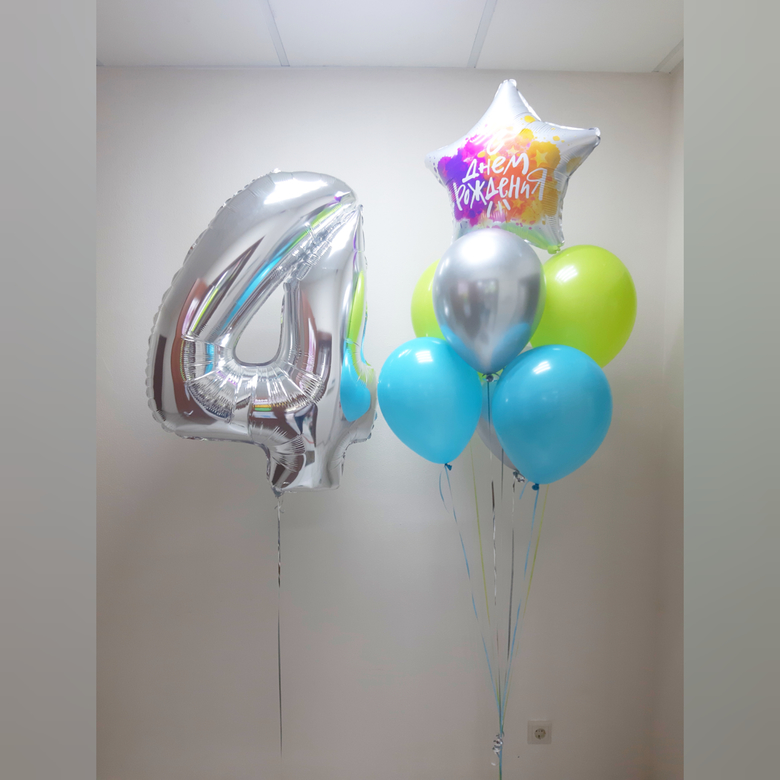 Цифра и букет "Краски"