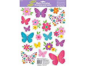 Наклейка н/окно Бабочки весен блеск19штA