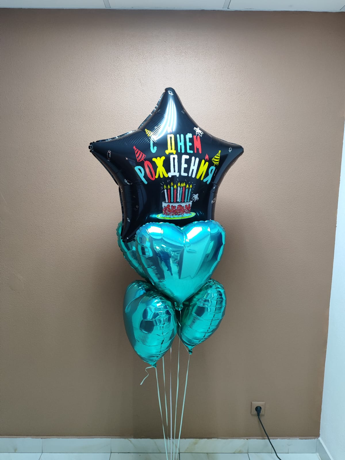 Звезда большая и 4 Тиффани сердца