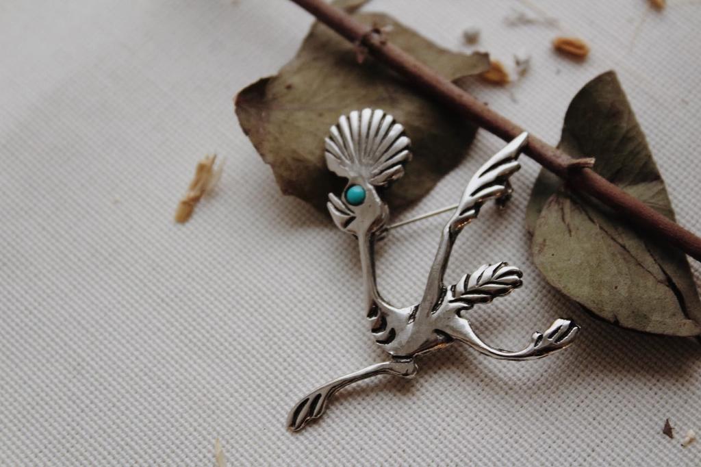 Винтажная брошь «Страус»