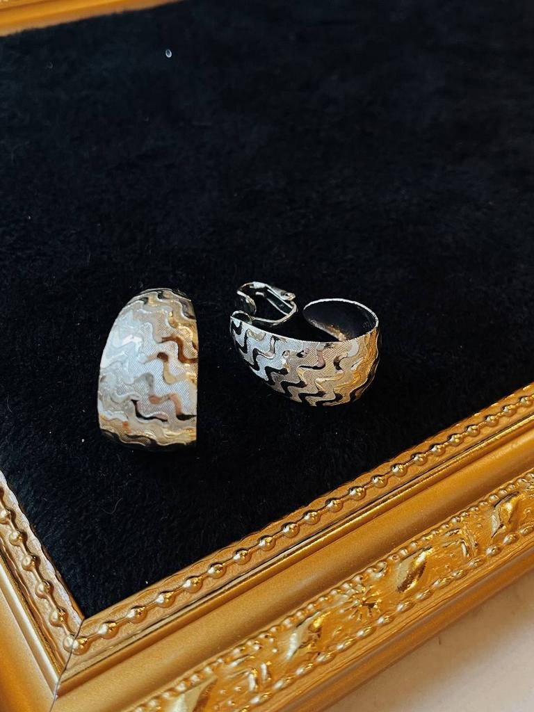 Винтажные клипсы «Серебряные Полукольца»