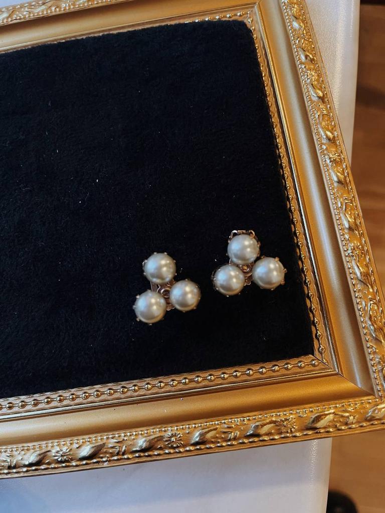 Винтажные клипсы «Три Жемчужны»