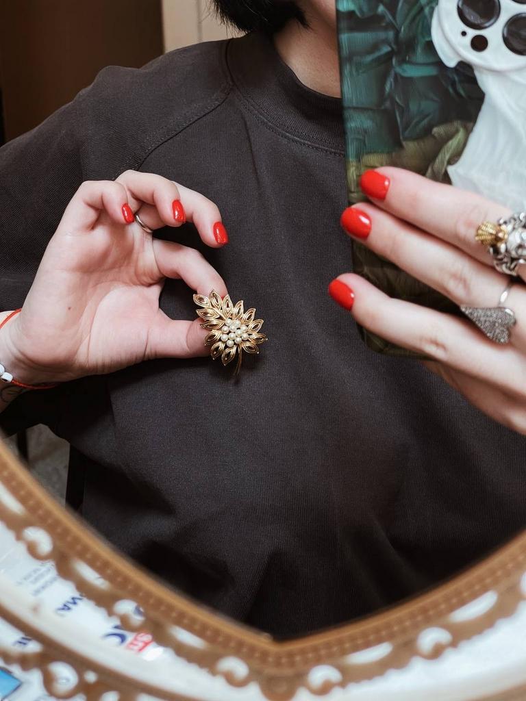 Винтажная брошь «Perlite»