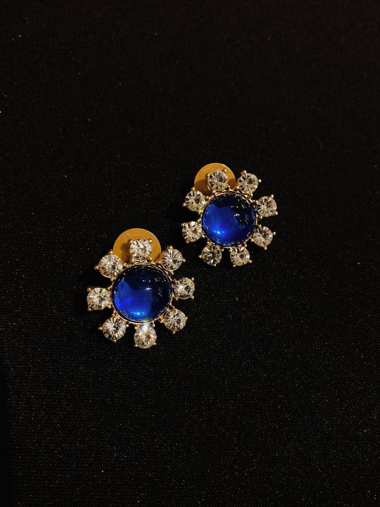 Серьги «Василёк в золоте»