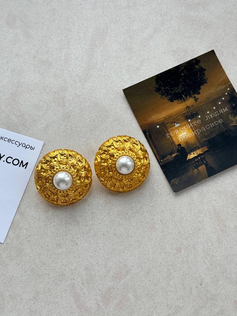 Серьги «Графские» в золотом оттенке