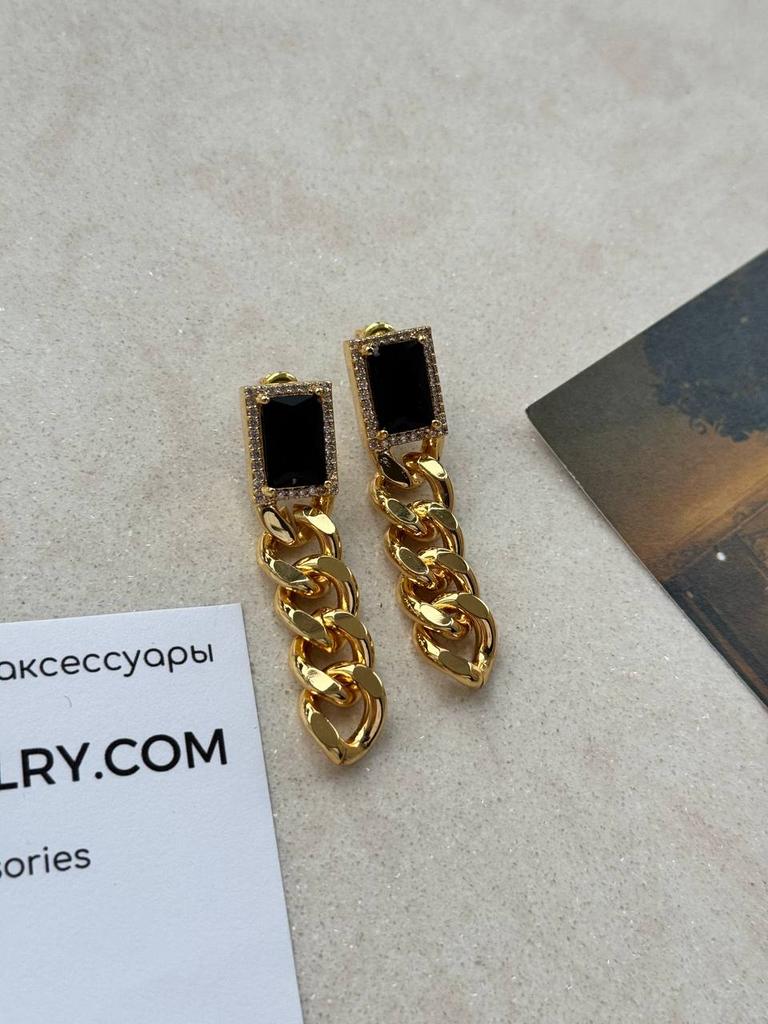 Серьги «Black stone»