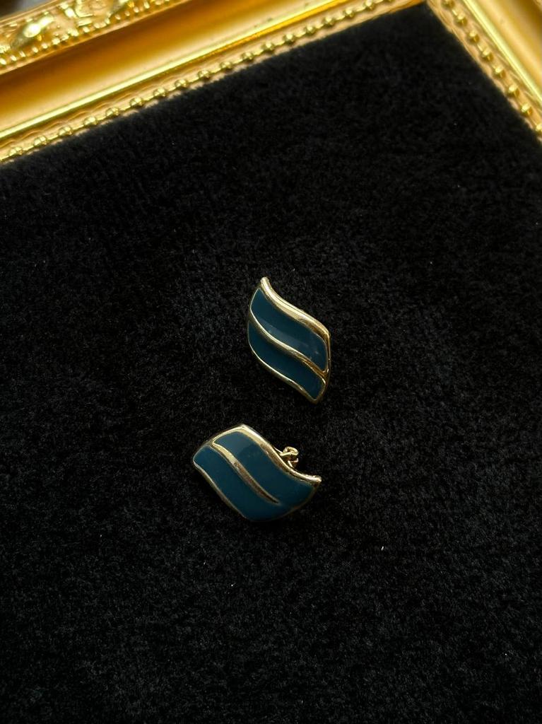 Винтажные клипсы «Зеленый листок»