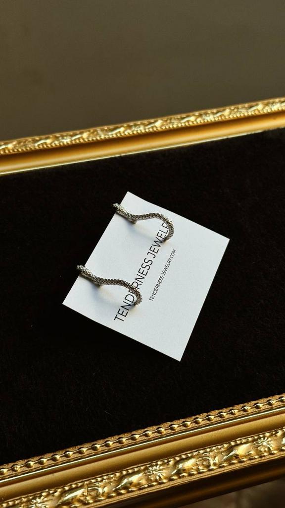 Серьги «Волнующаяся змейка-2» в серебряном оттенке