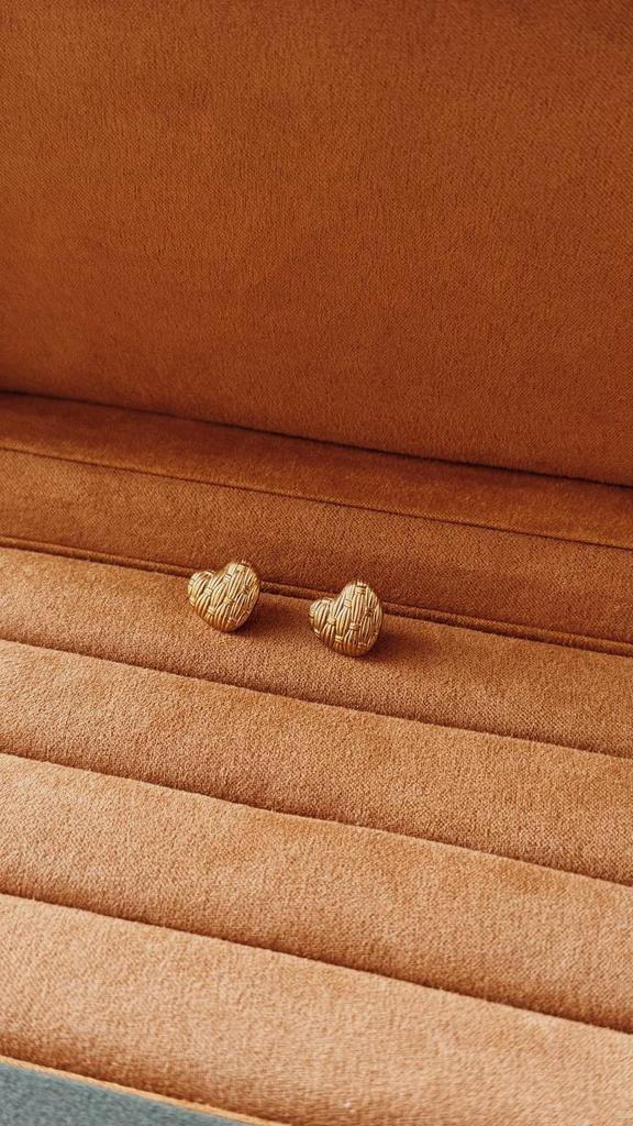 Серьги «Сердечки-сердечки» в золотом оттенке