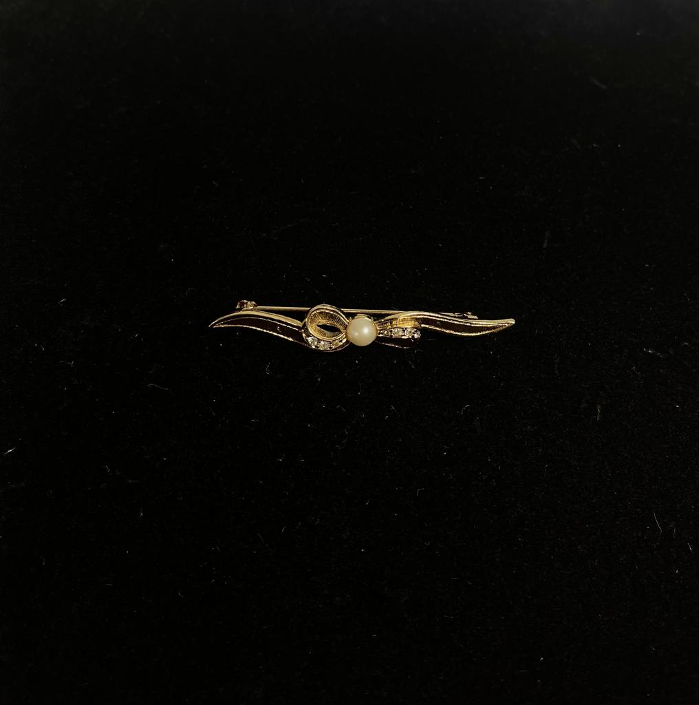 Винтажная брошь «Жемчужная капелька»